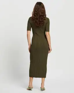 Bec & Bridge Esme Knit Midi Dress Olive Size 12 for rent on The Volte - image 3