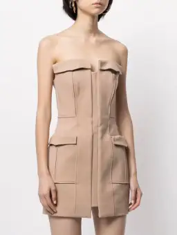 Dion Lee Pocket Bustier Dress Tan Size 6