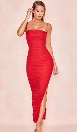 House of CB Fornarina Maxi Dress Red Size XS / Au 6