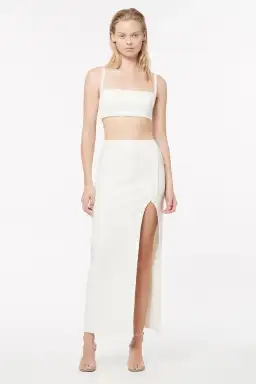 Manning Cartell Canvas Raffia Crop Top and Midi Skirt Set White Size 8 for rent on The Volte - image 1