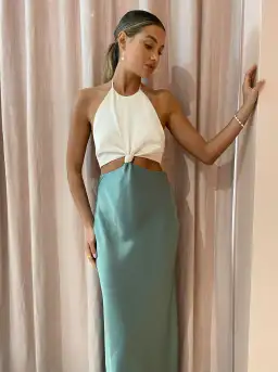 Bec & Bridge Carrie Halter Maxi Dress Multi Green Size 8 for rent on The Volte - image 2