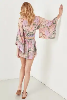 Spell Lily Kimono Top Size L and Flutter Shorts Size XL Set Print for rent on The Volte - image 4