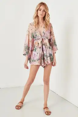Spell Lily Kimono Top Size L and Flutter Shorts Size XL Set Print for rent on The Volte - image 2