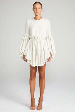 Shona Joy Aimee Balloon Sleeve Mini Dress White size 8 for rent on The Volte - image 2