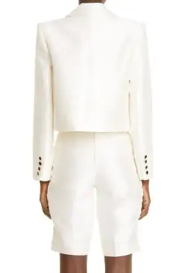 Zimmermann Cropped Tuxedo Jacket Milk Size 1 / Au 10 for rent on The Volte - image 3