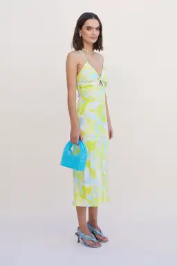 Suboo Kaleidoscope Twist Front Slip Dress Splash Print Size S / Au 8 for rent on The Volte - image 2