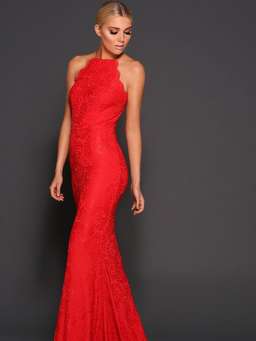 Elle Zeitoune Red Lace Lori Dress size 12 for rent on The Volte - image 1