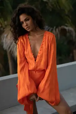 Rat & Boa Harlequin Mini Dress Orange Size XS / Au 6 