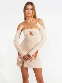 Alice McCall Night Sky Mini Dress Chai Latte Size 10 for rent on The Volte - image 4