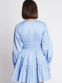 Aje Fallingwater Gathered Mini Dress in Blue Size AU 6 for rent on The Volte - image 4