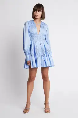 Aje Fallingwater Gathered Mini Dress in Blue Size AU 6 for rent on The Volte - image 1