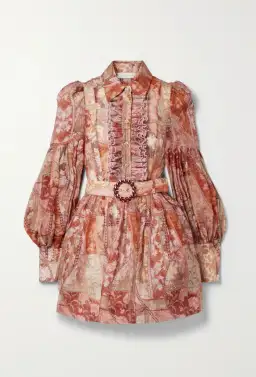 Zimmermann The Kaleidoscope Tuxedo Frill Mini in Red Swirl Floral Size 0P/Au 6 for rent on The Volte - image 3