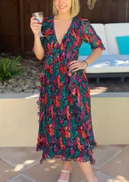 Talulah Mediterranean Minx Midi Dress Floral Print Size 8