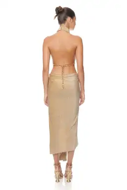 Eliya the Label Aphrodite Dress in Gold Size 6 for rent on The Volte - image 3