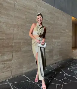 Eliya the Label Aphrodite Dress in Gold Size 6 for rent on The Volte - image 4