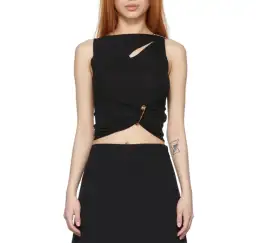 Versace Synthetic Safety Pin Tank Top Black Size 6 for rent on The Volte - image 1