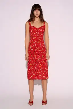 Realisation Par The Juliet Midi Dress Rouge Fleur Print Size XXS / Au 4