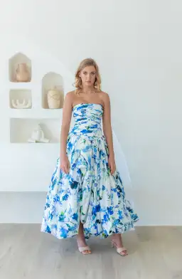 Aje Violette Bubble Hem Maxi Dress Lavenders Of Provence Print Size 6 for rent on The Volte - image 5