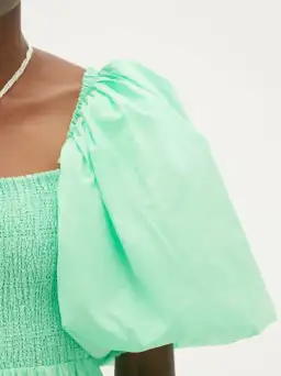 Aje Cherished Puff Sleeve Midi Dress Mint Green Size 8 for rent on The Volte - image 3