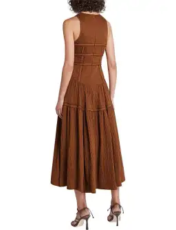 Aje Tidal Corset Midi Dress Coffee Size 8 / S for rent on The Volte - image 3