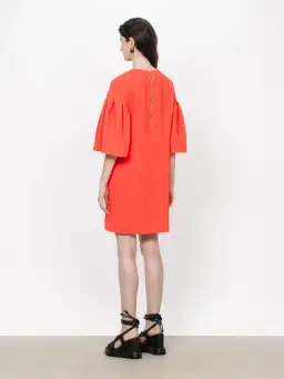 Veronika Maine Stretch Cloque Shift Dress Red/Orange Size 6 / XS for rent on The Volte - image 3