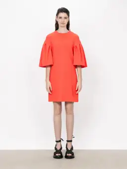 Veronika Maine Stretch Cloque Shift Dress Red/Orange Size 6 / XS for rent on The Volte - image 1