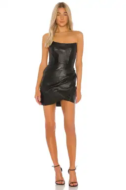 Misha Evangelie Leather Dress Black Size 8