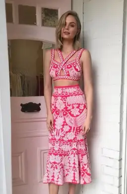 Alice McCall La Javanaise Top & Skirt Set Print Size 8