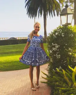 Dolce & Gabbana Majolica Mini Dress Blue/White Print Size 6