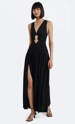 Bec & Bridge Lindsey V Maxi Dress Black Size 10