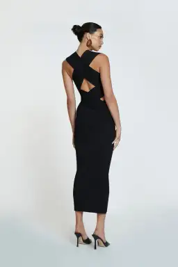 By Johnny Leora Latice Knit Midi Dress Black Size S / Au 8 for rent on The Volte - image 3