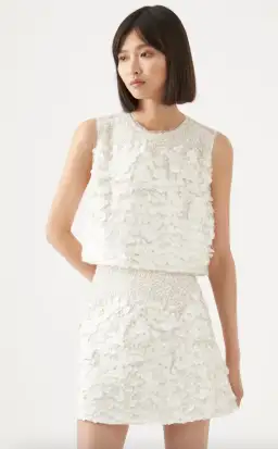 Aje Cherie Sequin Mini Skirt Ivory Size 8 / S for rent on The Volte - image 1