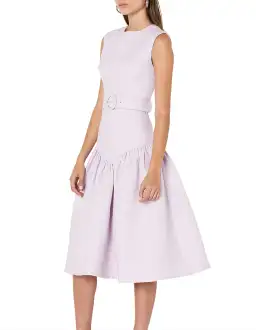 By Johnny Belted V Drop Dress Lilac Size 10 for rent on The Volte - image 1