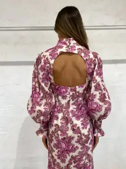 Alemais - Isla Midi Dress Magenta - Size 12 for rent on The Volte - image 2