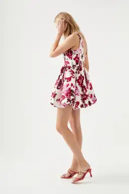 Aje Suzette Mini Dress Red Floral Size 6 for rent on The Volte - image 2