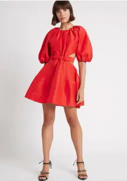 Aje Psychedelia Cut Out Mini Dress Red Size 10