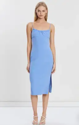 Bec & Bridge Karina Midi Dress Cornflower Blue Size 10