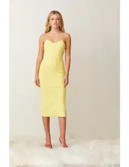 Bec & Bridge Gemma Midi Dress Yellow Size 12