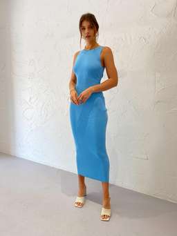 Bec & Bridge Summer Sorbet Midi Dress Sky Blue Size 6