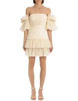 Acler Cooper Mini Dress Cream Size 8  for rent on The Volte - image 1
