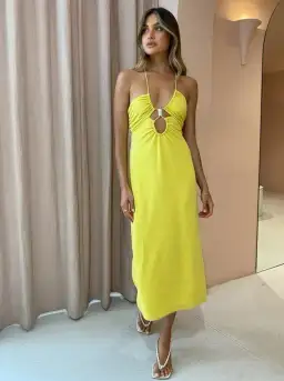 Suboo Asha Splice Slip Dress in Lemon Yellow Size XS/ AU 6 for rent on The Volte - image 3