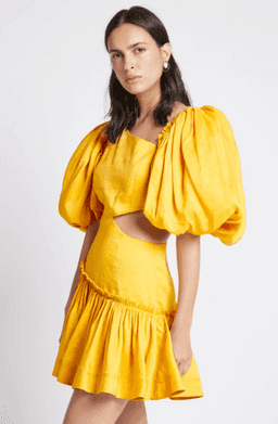 Aje Chateau Mini Dress Yellow Size 6 for rent on The Volte - image 4