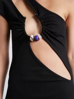 Christopher Esber Quartz Split Ruched Tank Dress Black Size 8 for rent on The Volte - image 3