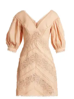 Zimmermann Painted Heart Chevron Mini Dress Pink Size 3 for rent on The Volte - image 7
