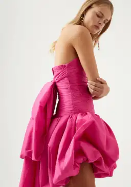 Aje  Piacere Bubble Hem Mini Dress Fuchsia Size 10 / M for rent on The Volte - image 4