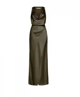 Camilla and Marc Fiora Gown Khaki Size 6 for rent on The Volte - image 4