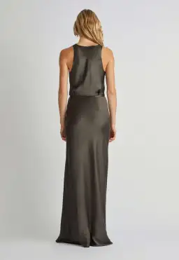 Camilla and Marc Fiora Gown Khaki Size 6 for rent on The Volte - image 3