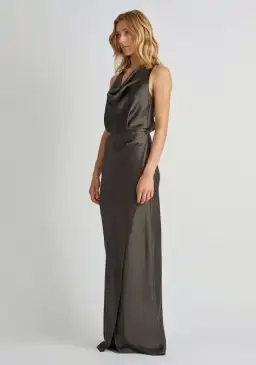 Camilla and Marc Fiora Gown Khaki Size 6 for rent on The Volte - image 1