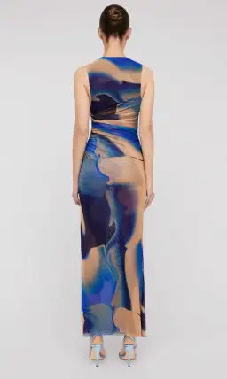 Scanlan Theodore Italian Watercolour Print Dress Blue Size 10  for rent on The Volte - image 3