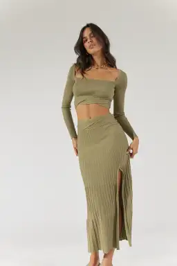 Sovere Inertia Knit Crop Top Green Size 10 / M